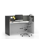 Büroschreibtisch-Set SEGMENT, mit Sichtschutz, weiß/Graphit
