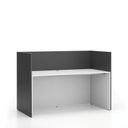 Büroschreibtisch-Set SEGMENT, mit Sichtschutz, weiß/Graphit