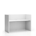 Büroschreibtisch-Set SEGMENT, mit Sichtschutz, weiß/weiß