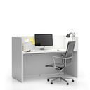 Büroschreibtisch-Set SEGMENT, mit Sichtschutz, weiß/weiß