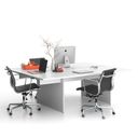 Büroschreibtisch SOLID Double + 1x Verlängerung, 210x165 cm, weiß