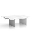 Büroschreibtisch SOLID Double + 1x Verlängerung, 210x165 cm, weiß