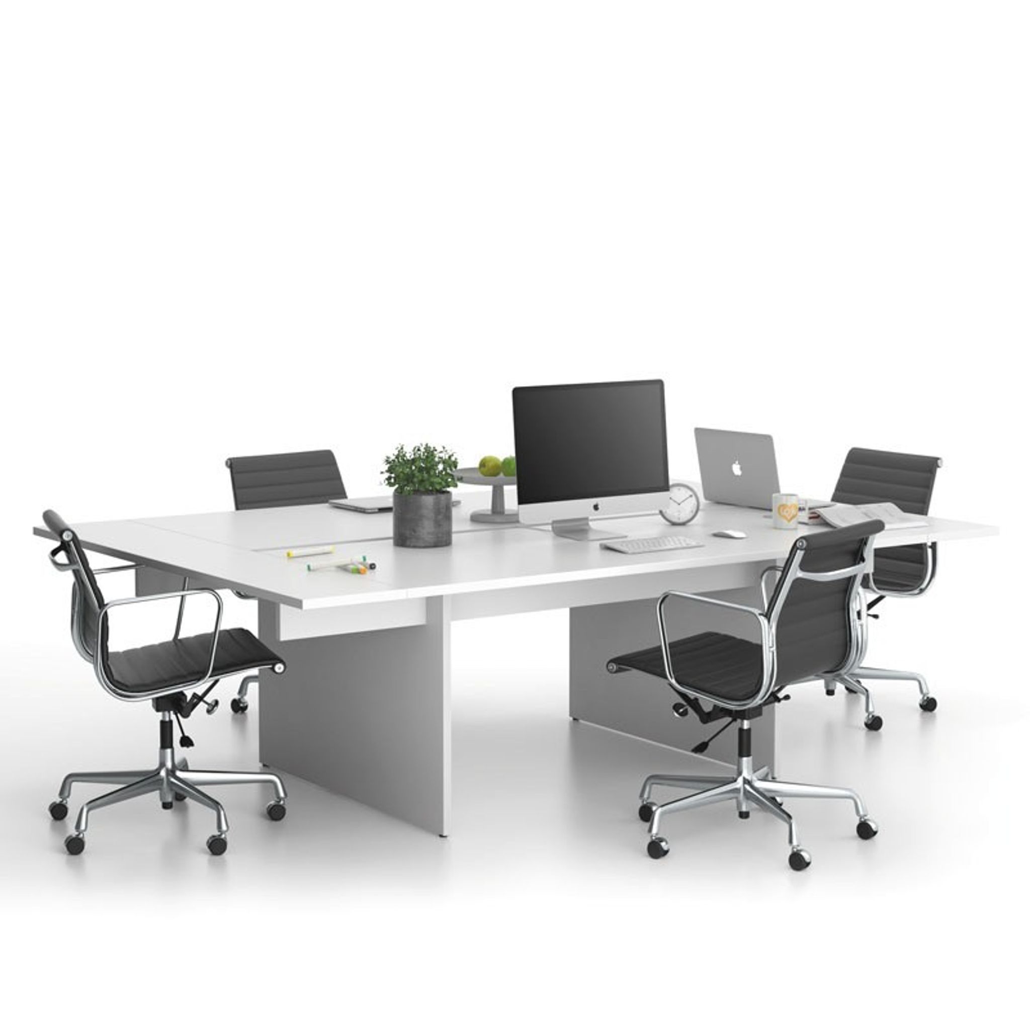 Büroschreibtisch SOLID Double + 2x Verlängerung, 240x165 cm