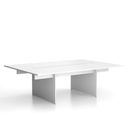 Büroschreibtisch SOLID Double + 2x Verlängerung, 240x165 cm, weiß