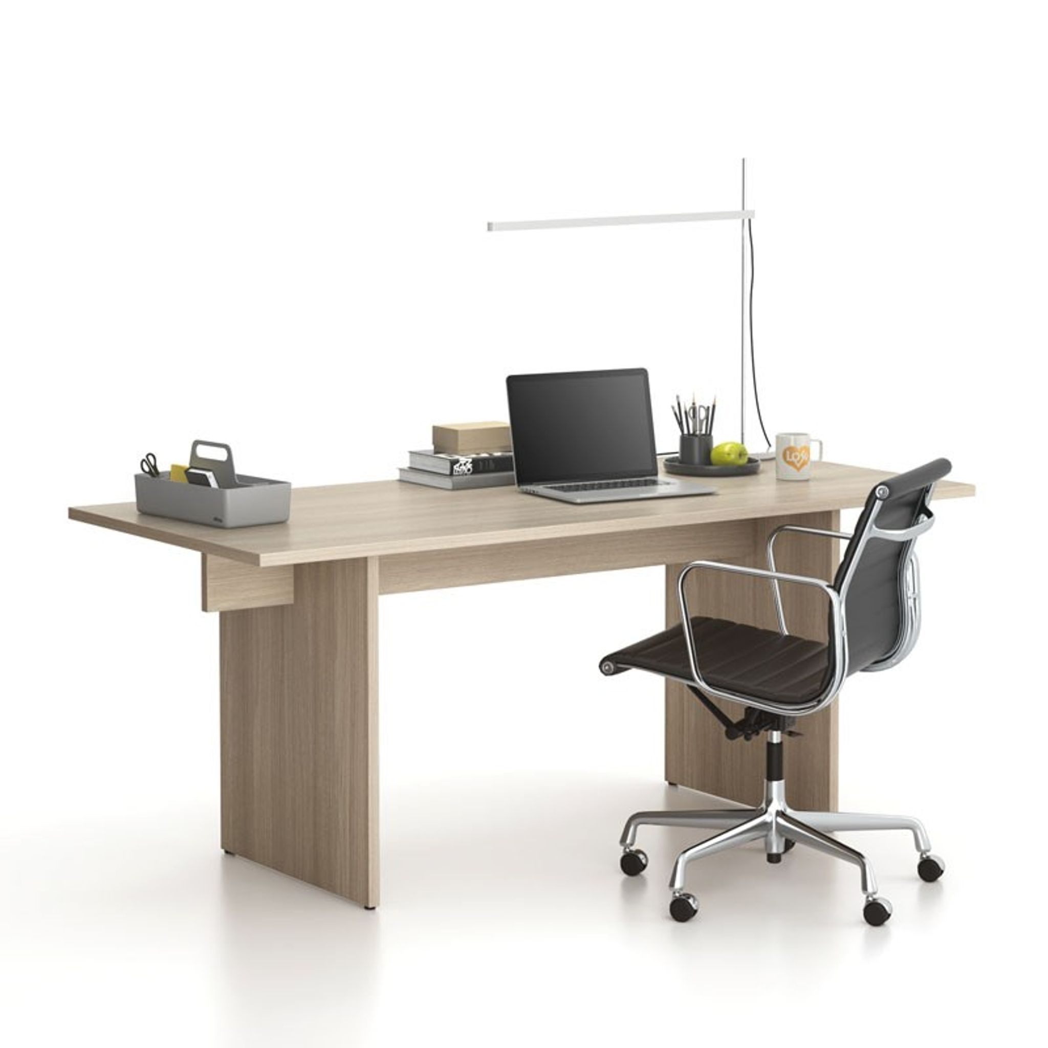 Büroschreibtisch SOLID Single, 180x80 cm, Eiche natur