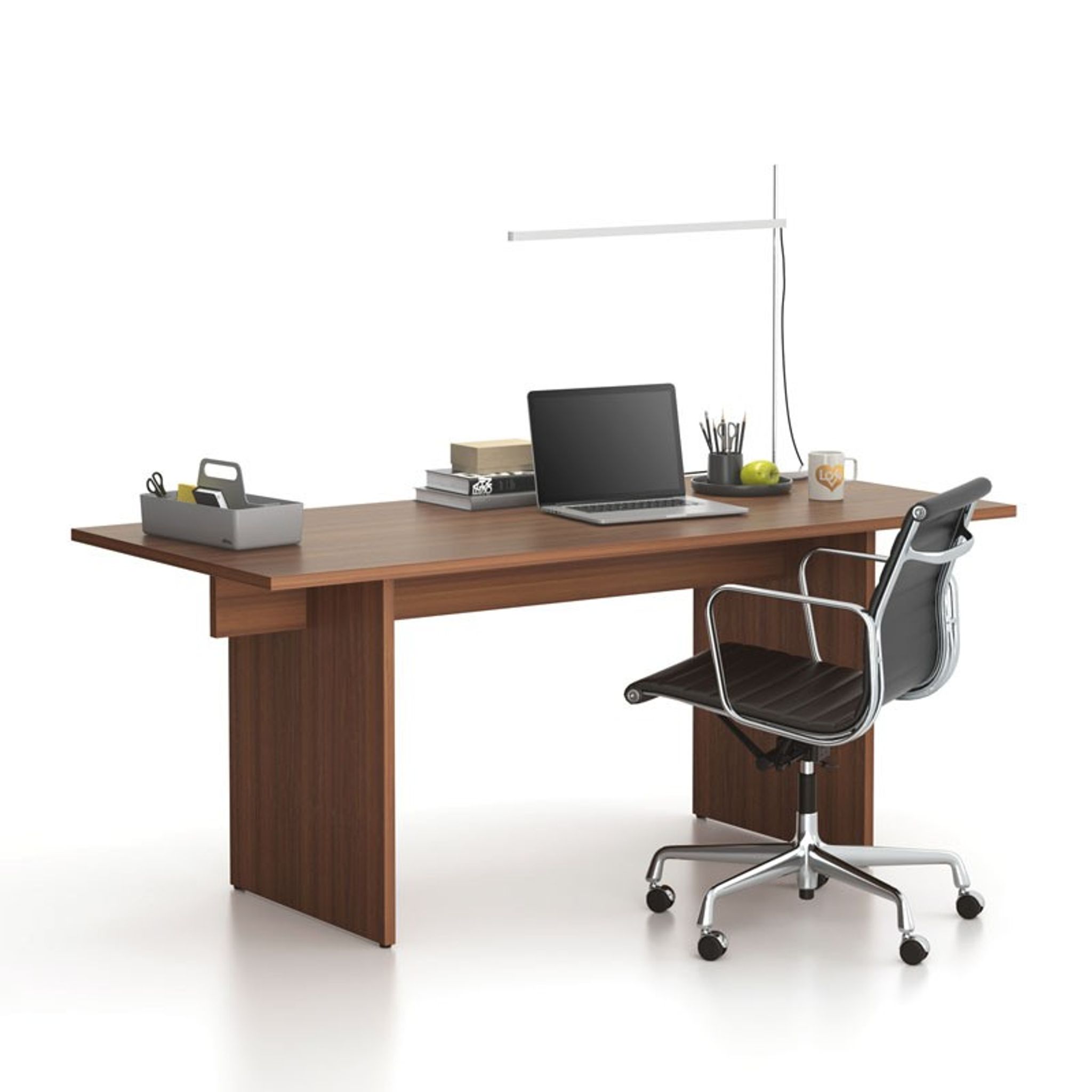 Büroschreibtisch SOLID Single, 180x80 cm, Nussbaum