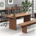 Büroschreibtisch SOLID Single, 180x80 cm, Nussbaum