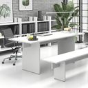 Büroschreibtisch SOLID Single, 180x80 cm, weiß