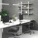 Büroschreibtish SOLID Double, 180x165 cm, weiß
