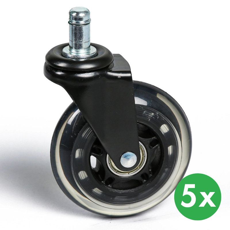 B2B Partner Bürostuhl Ersatz Rollerblade Lenkrollen, 5 Stk.