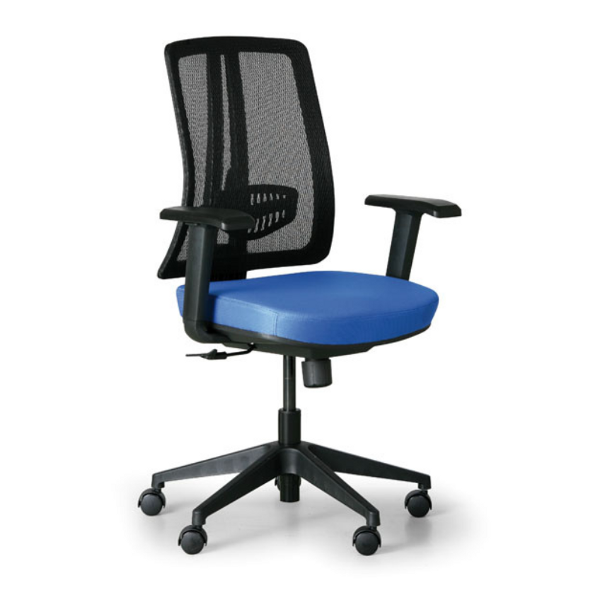 Bürostuhl HUMAN, schwarz/blau, Kunststoffkreuz