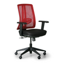 Bürostuhl HUMAN, schwarz/rot, Kunststoffkreuz