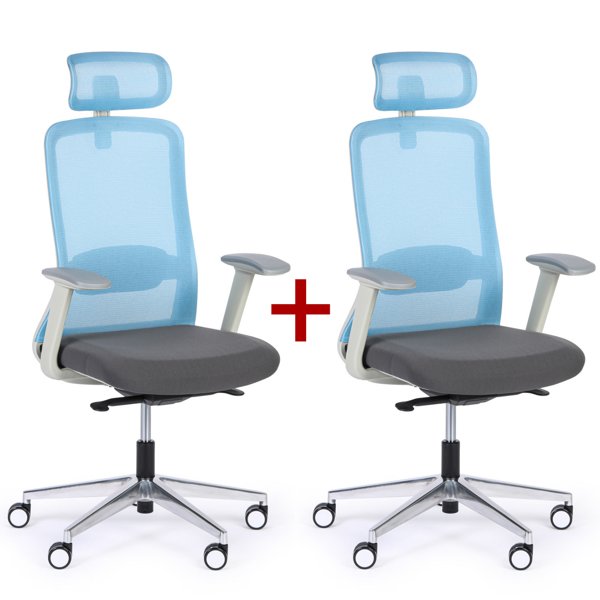 Bürostuhl JAMES 1+1 GRATIS, blau
