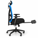 Bürostuhl LEGS mit ausziehbarer Fußstütze, blau