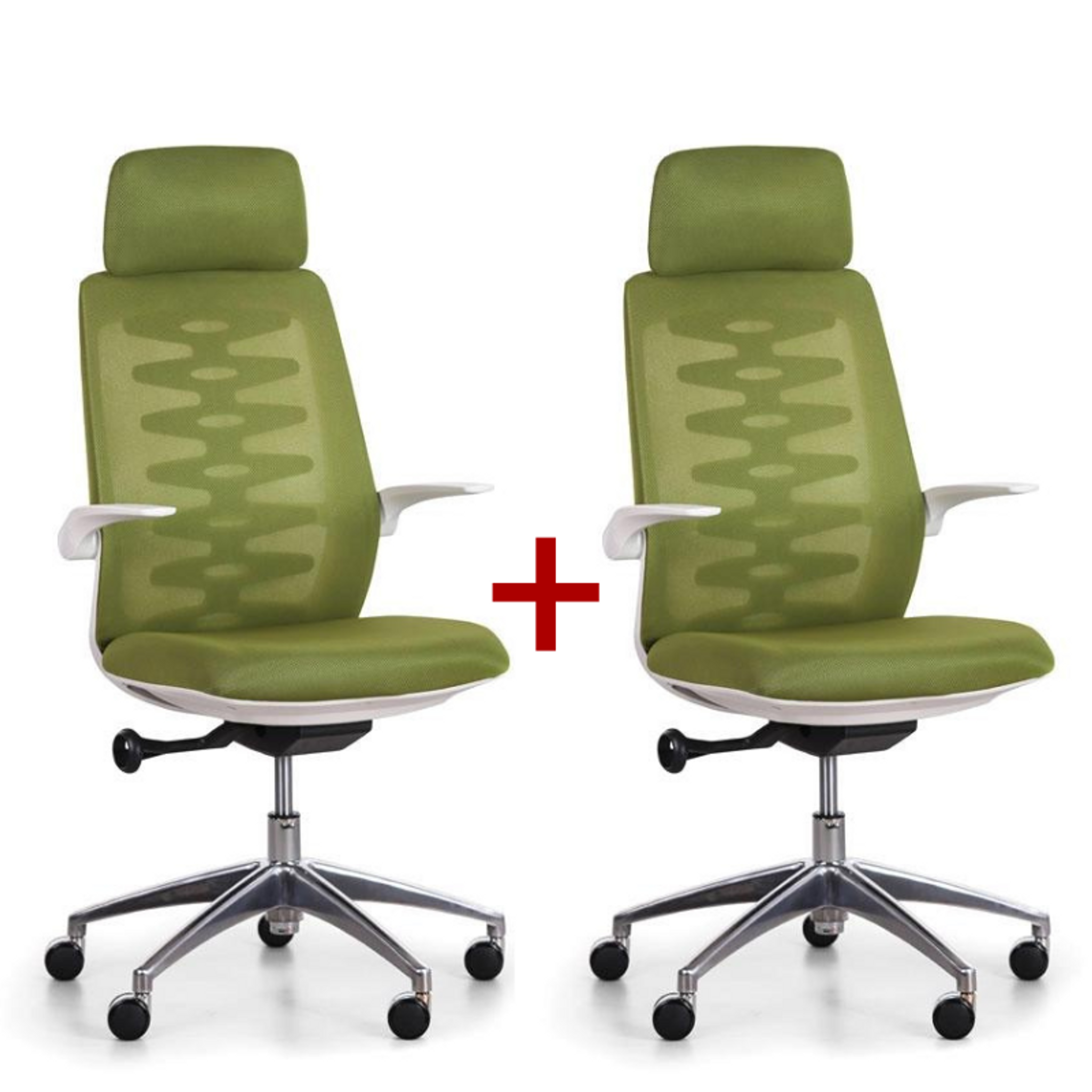 Bürostuhl mit Netzrückenlehne SITTA WHITE 1+1 GRATIS, grün