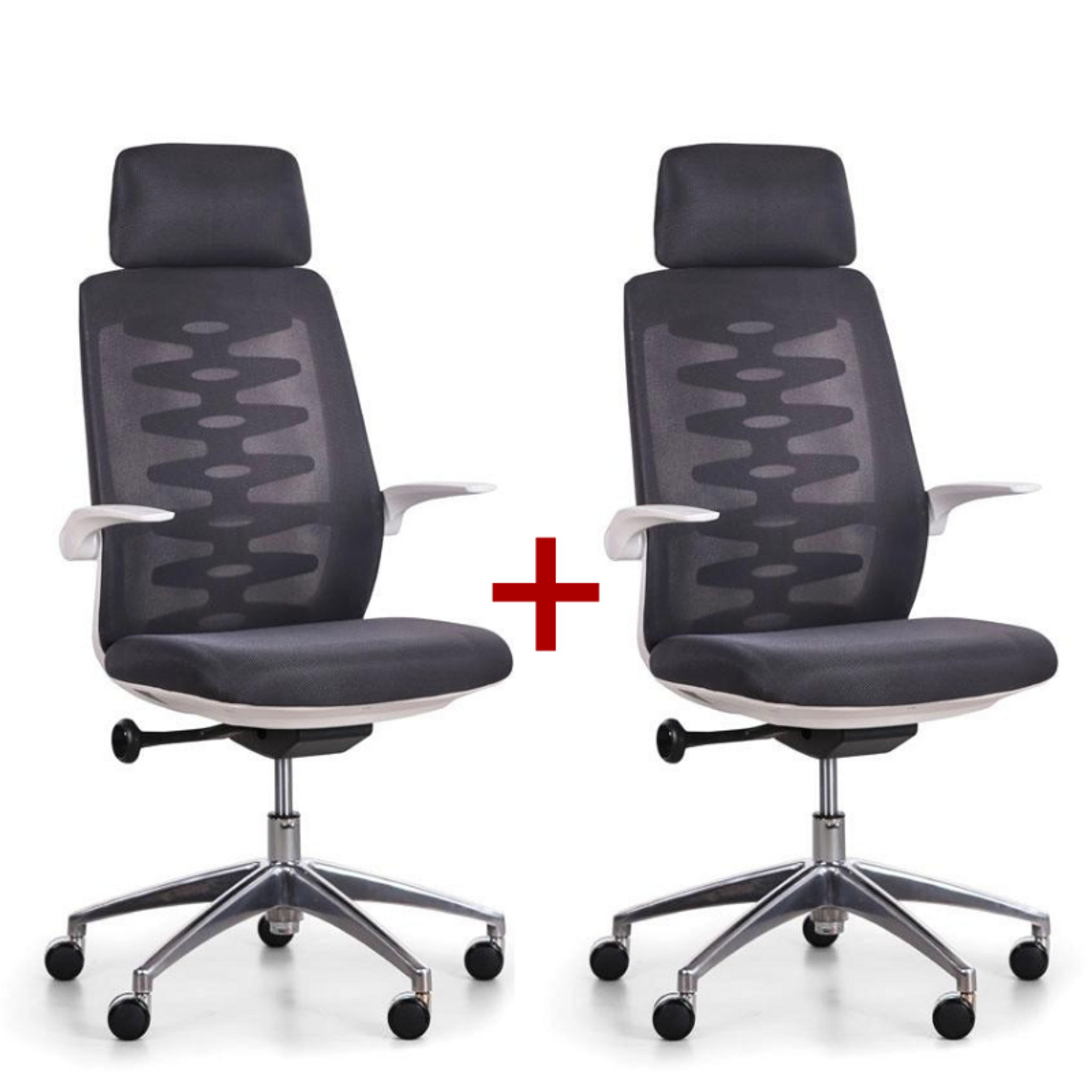 Bürostuhl mit Netzrückenlehne SITTA WHITE 1+1 GRATIS, schwarz