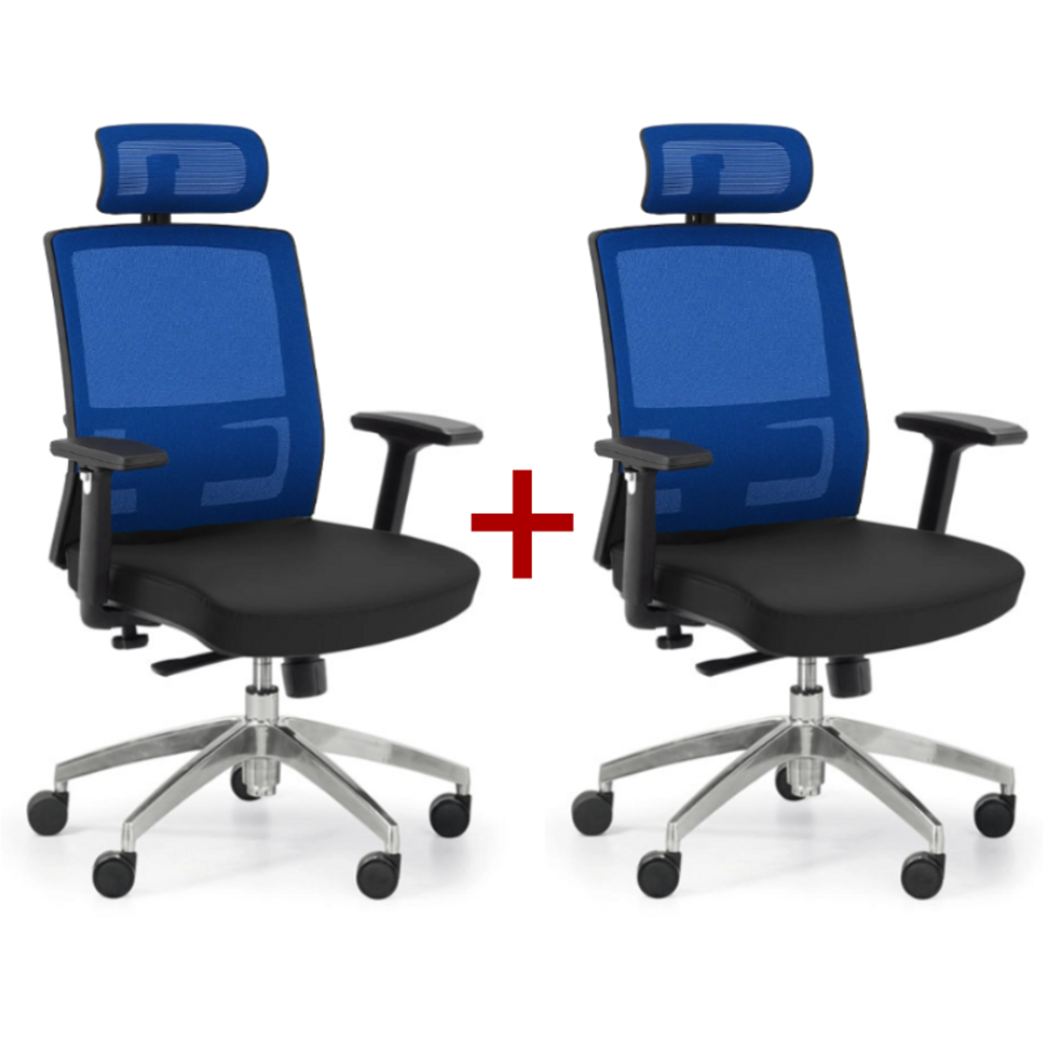 Bürostuhl NED MF 1+1 GRATIS, schwarz/blau