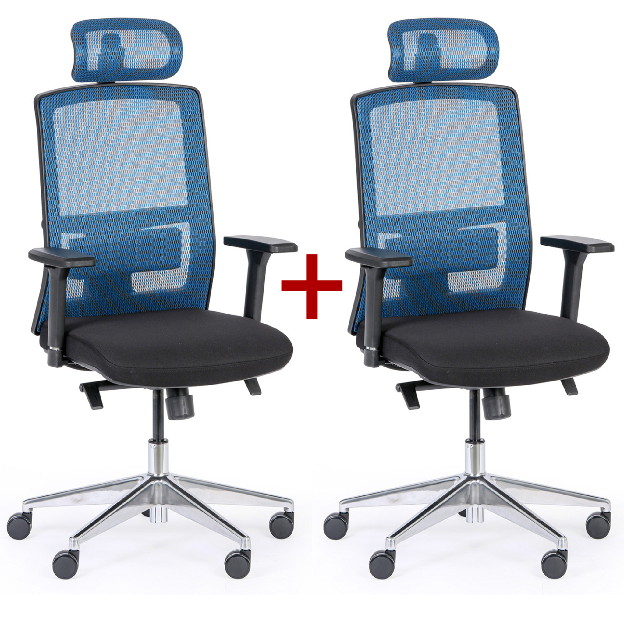 Bürostuhl NED MF 1+1 GRATIS, schwarz/blau