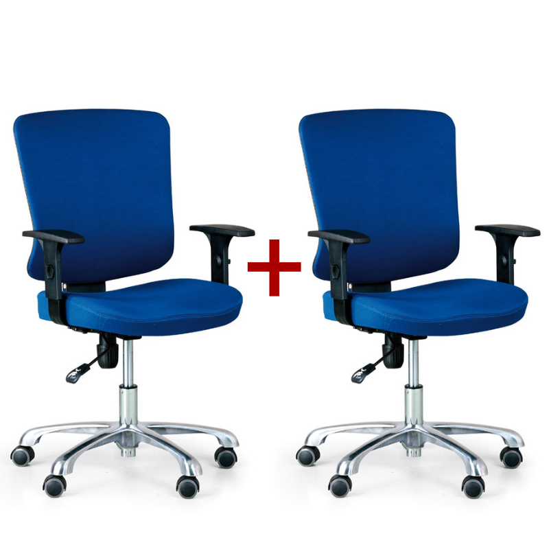 B2B Partner Bürostuhl, Schreibtischstuhl HILSCH 1+1 GRATIS, blau