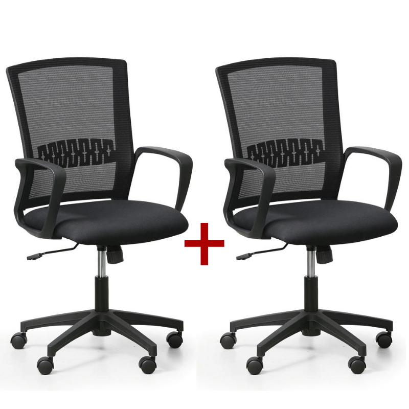 B2B Partner Bürostuhl, Schreibtischstuhl mit Netzrücken ROY 1+1 GRATIS, schwarz