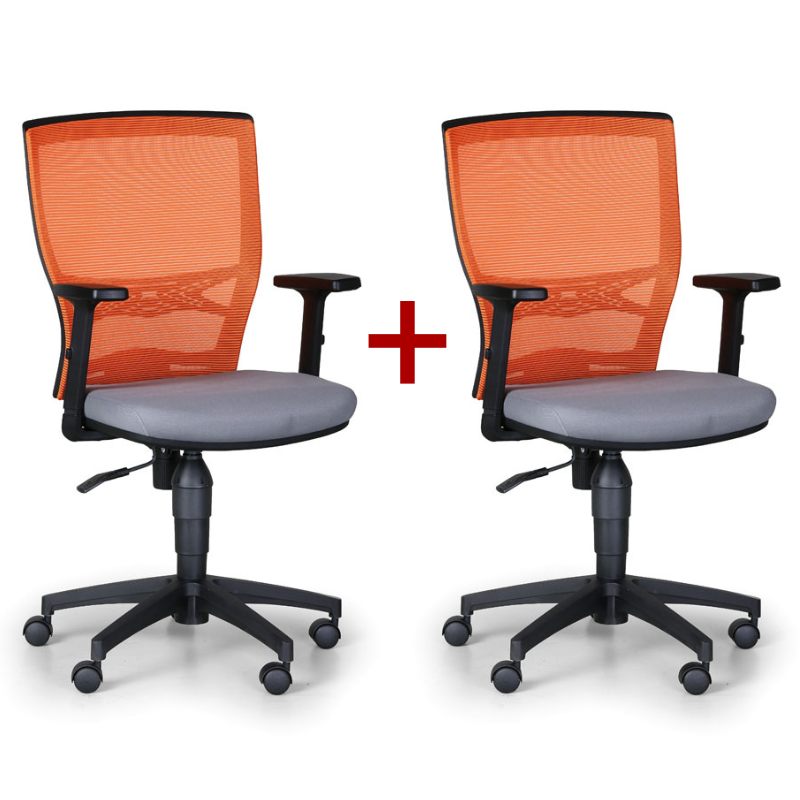 B2B Partner Bürostuhl VENLO 1+1 GRATIS, orange/grau