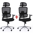 Bürostuhl  WILMOT 1+1 GRATIS, schwarze Konstruktion, schwarz