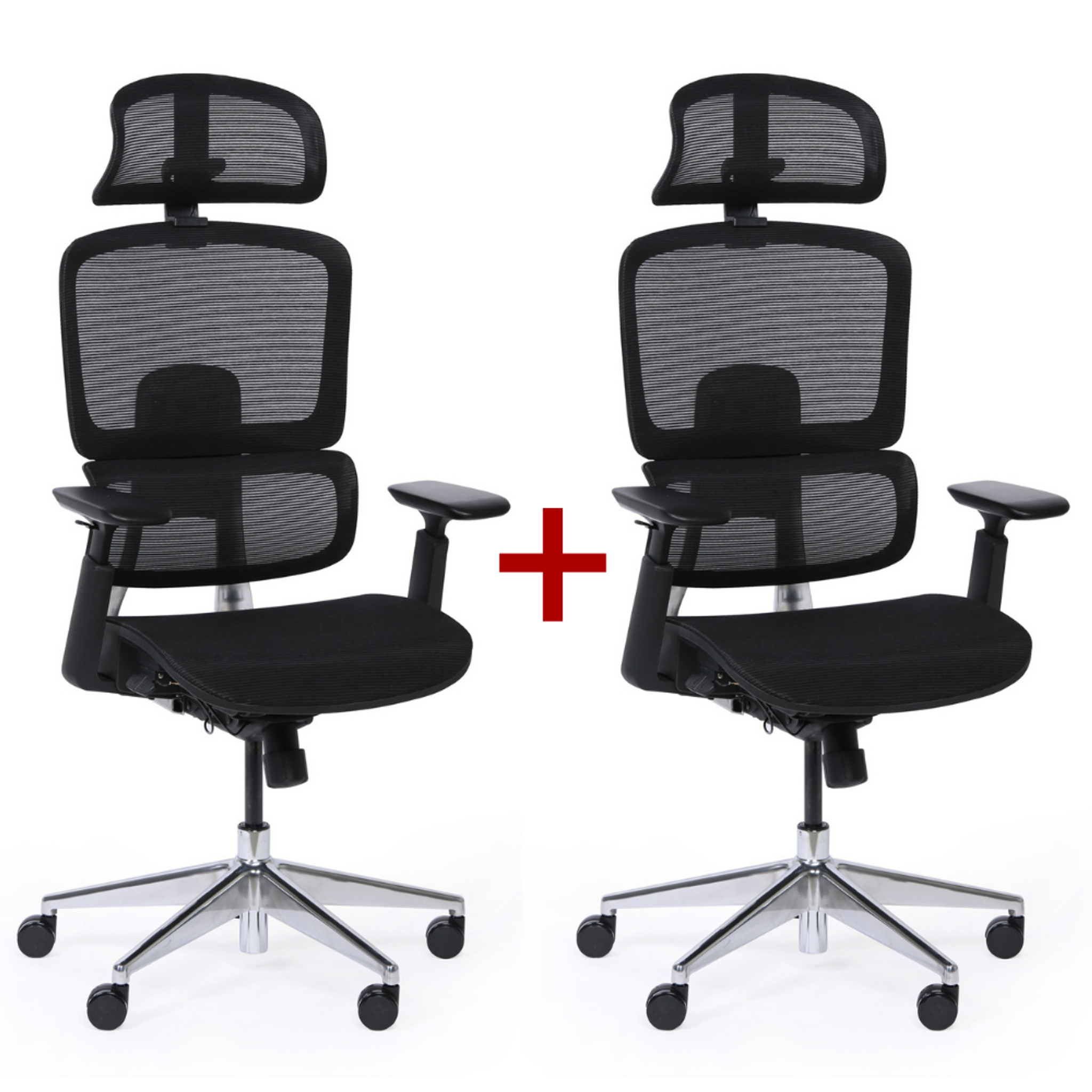 Bürostuhl  WILMOT 1+1 GRATIS, schwarze Konstruktion