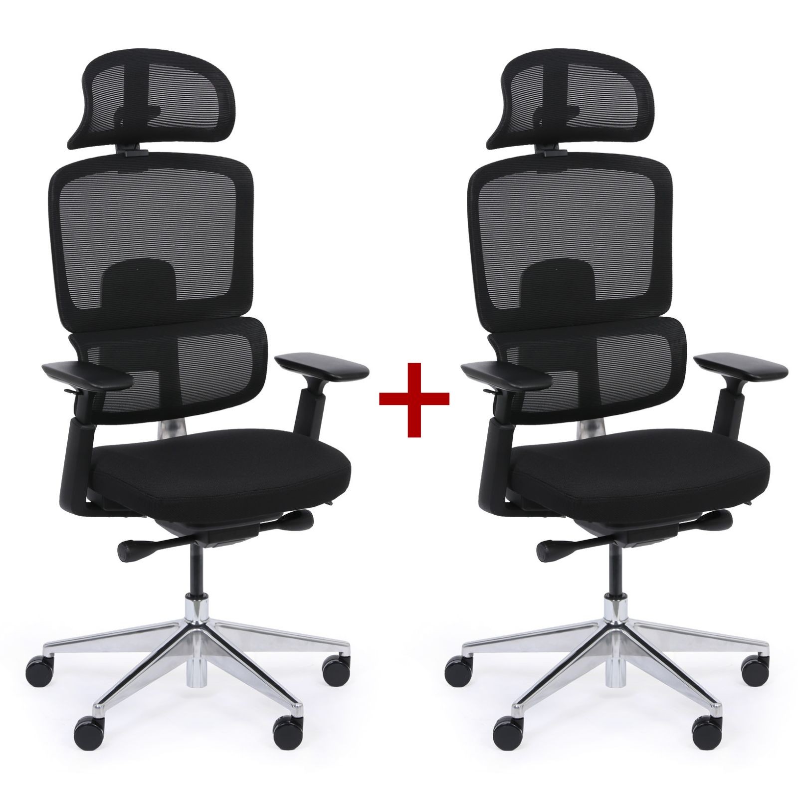 B2B Partner Bürostuhl WILMOT MF 1+1 GRATIS, schwarzer Rahmen, schwarz