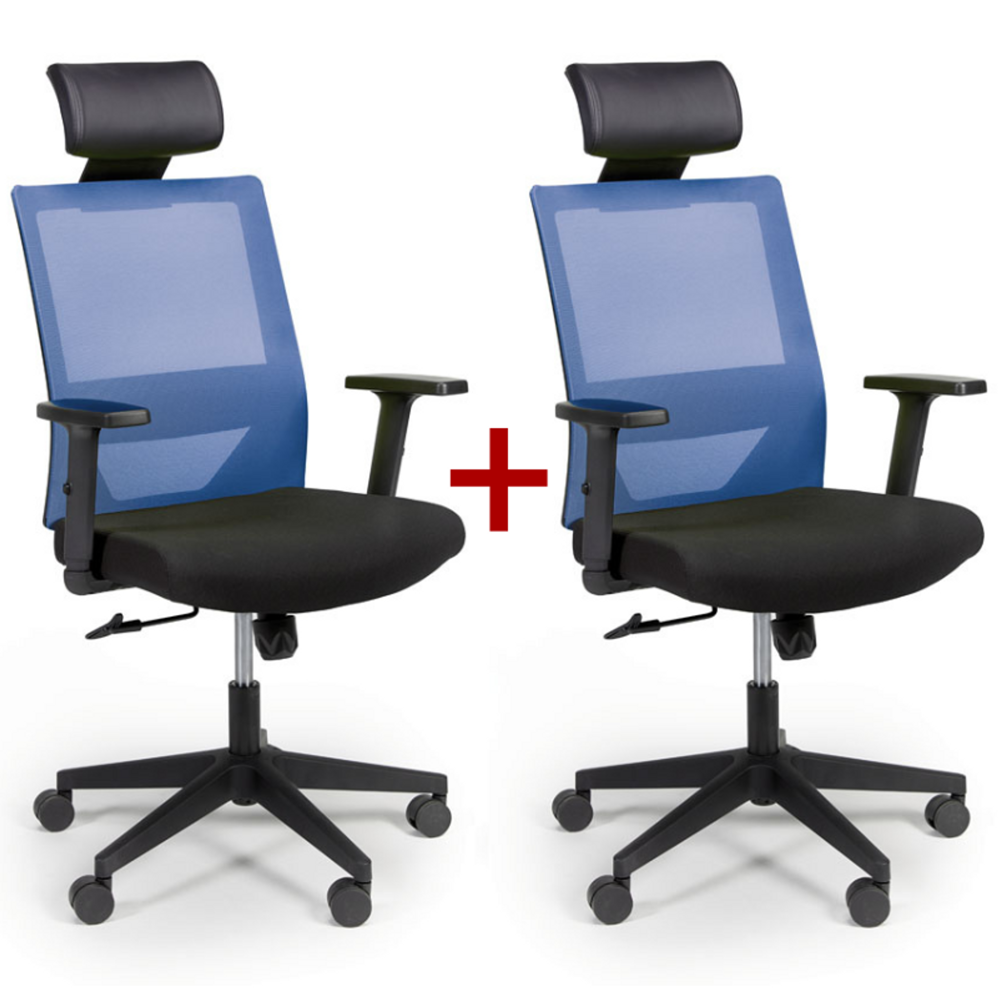Bürostuhl WOLF 1+1 GRATIS, blau