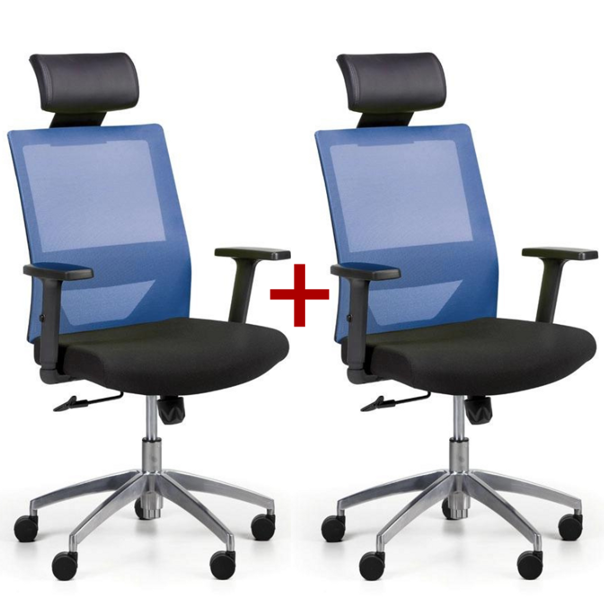 Bürostuhl WOLF II 1+1 GRATIS, blau