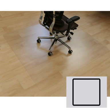 Bürostuhlunterlage für Hartböden - Polycarbonat, quadratisch, 1200 x 1200 mm