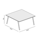 Bürotisch DOUBLE LAYERS, 160x160 cm, Eiche natur / Eiche gebeizt