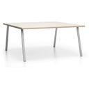 Bürotisch DOUBLE LAYERS, 160x160 cm, Eiche natur / Eiche gebeizt