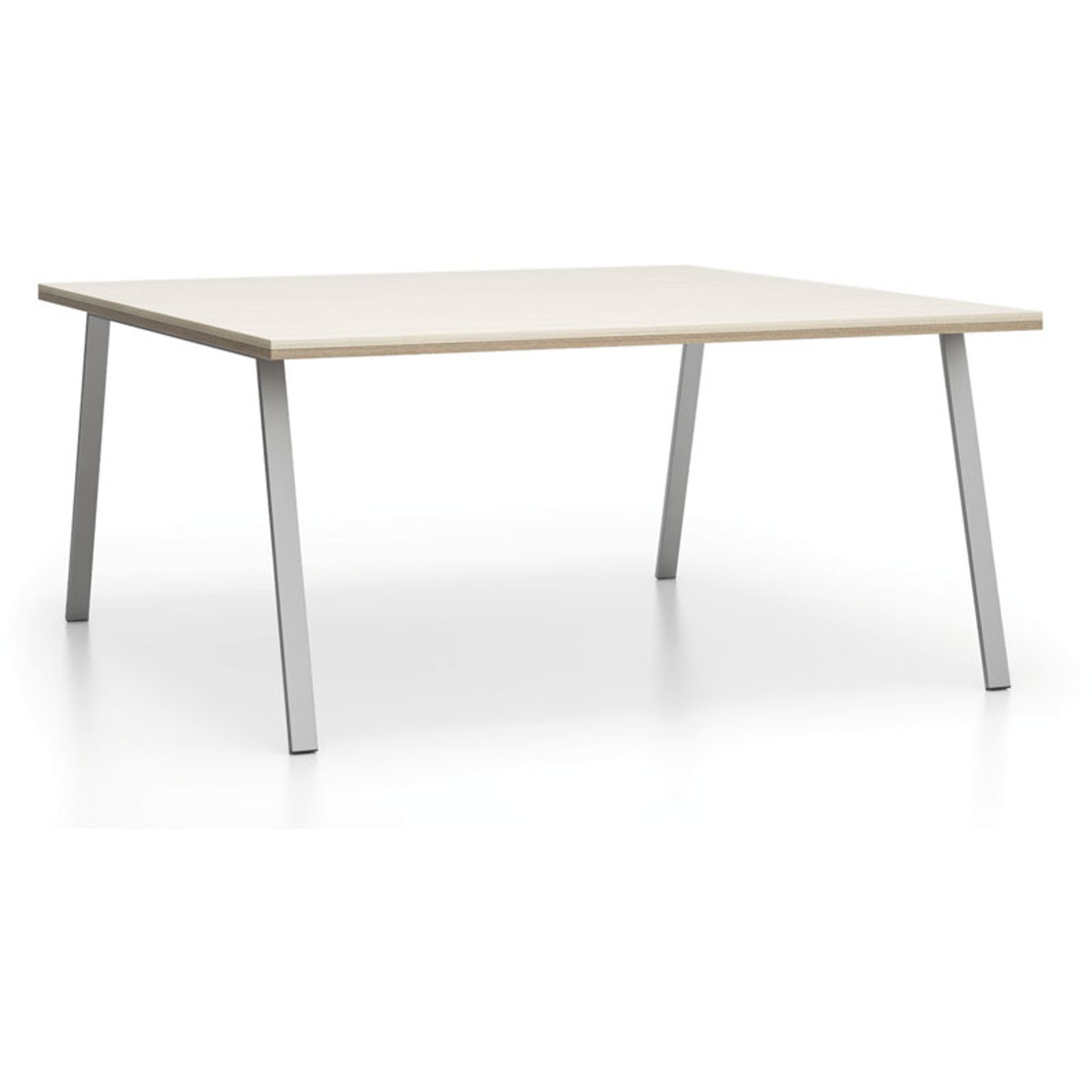 Bürotisch DOUBLE LAYERS, 160x160 cm, Eiche natur / Eiche gebeizt