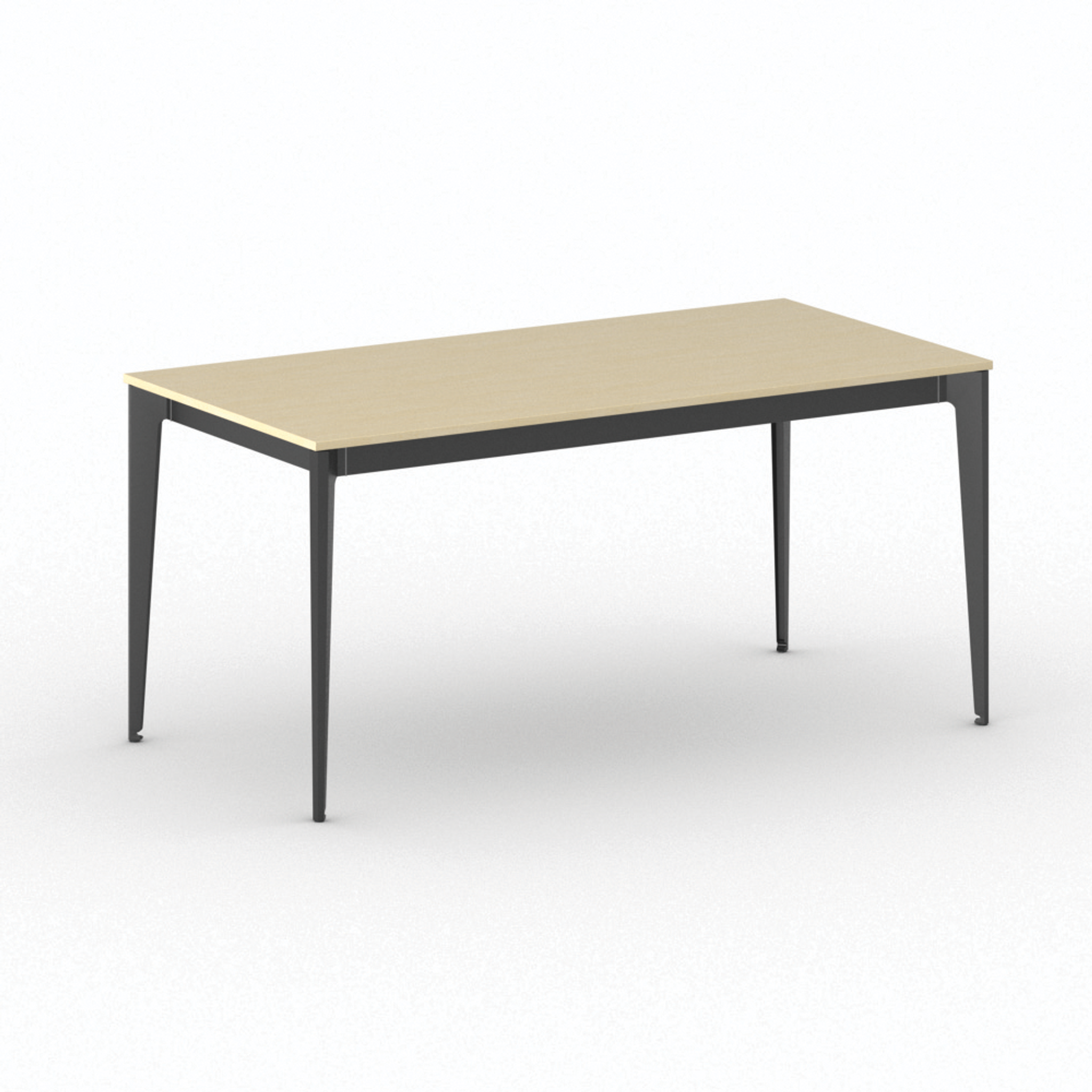 Bürotisch PRIMO ACTION 160x80 cm, schwarzes Metallgestell