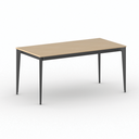 Bürotisch PRIMO ACTION 160x80 cm, schwarzes Metallgestell, Buche