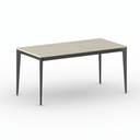 Bürotisch PRIMO ACTION 160x80 cm, schwarzes Metallgestell, Eiche natur