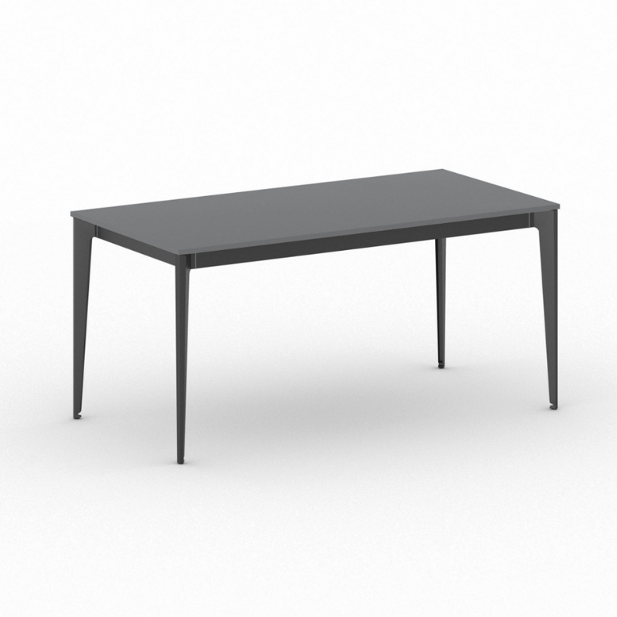 Bürotisch PRIMO ACTION 160x80 cm, schwarzes Metallgestell, Graphit