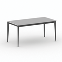 Bürotisch PRIMO ACTION 160x80 cm, schwarzes Metallgestell, grau