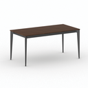 Bürotisch PRIMO ACTION 160x80 cm, schwarzes Metallgestell, Nussbaum