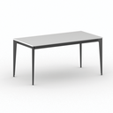 Bürotisch PRIMO ACTION 160x80 cm, schwarzes Metallgestell, weiß