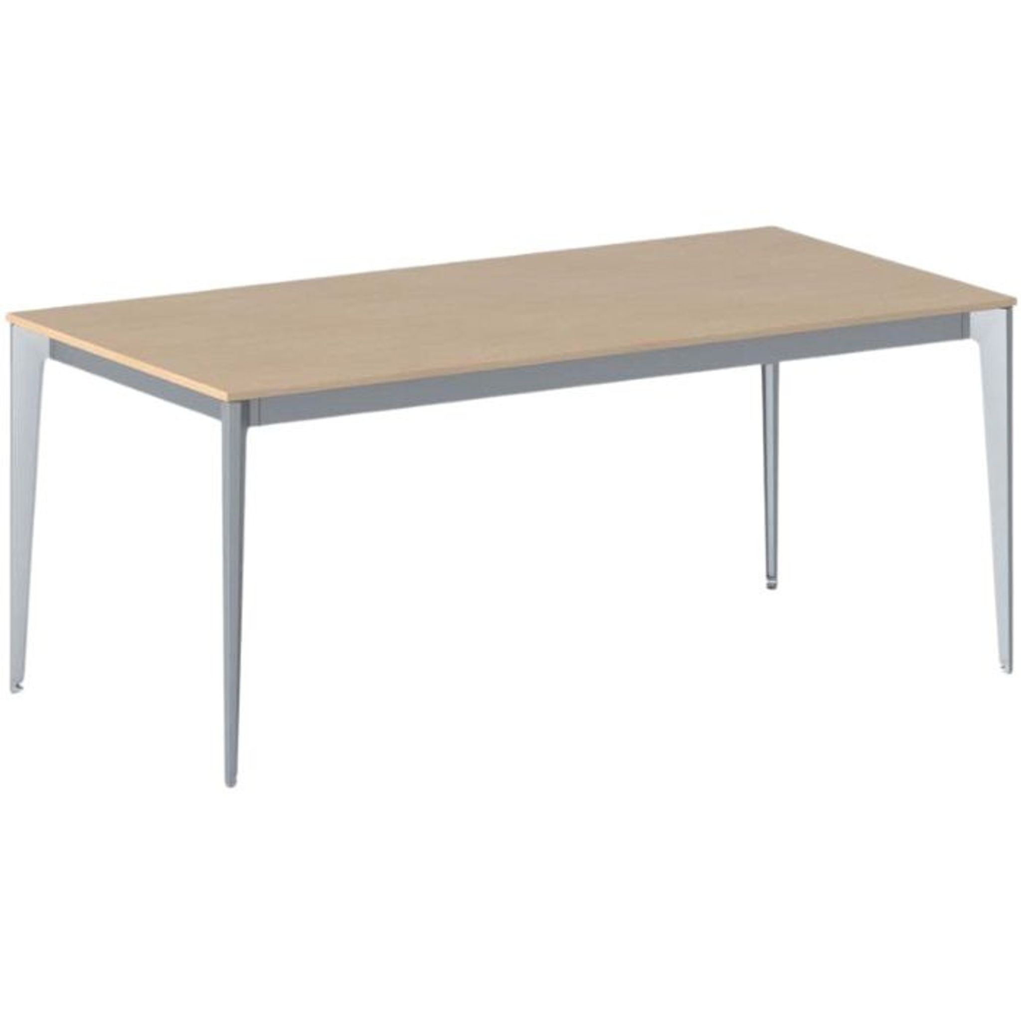 Bürotisch PRIMO ACTION 180x90 cm, graues Metallgestell, Buche