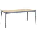 Bürotisch PRIMO ACTION 180x90 cm, graues Metallgestell, Eiche natur