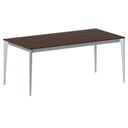 Bürotisch PRIMO ACTION 180x90 cm, graues Metallgestell, Nussbaum