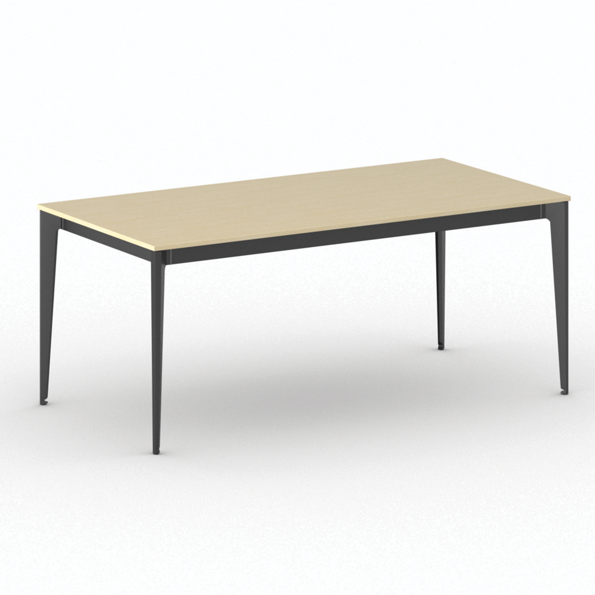 Bürotisch PRIMO ACTION 180x90 cm, schwarzes Metallgestell