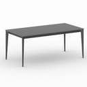 Bürotisch PRIMO ACTION 180x90 cm, schwarzes Metallgestell, Graphit