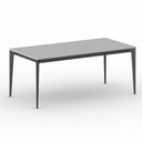 Bürotisch PRIMO ACTION 180x90 cm, schwarzes Metallgestell, grau