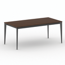 Bürotisch PRIMO ACTION 180x90 cm, schwarzes Metallgestell, Nussbaum