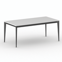 Bürotisch PRIMO ACTION 180x90 cm, schwarzes Metallgestell, weiß