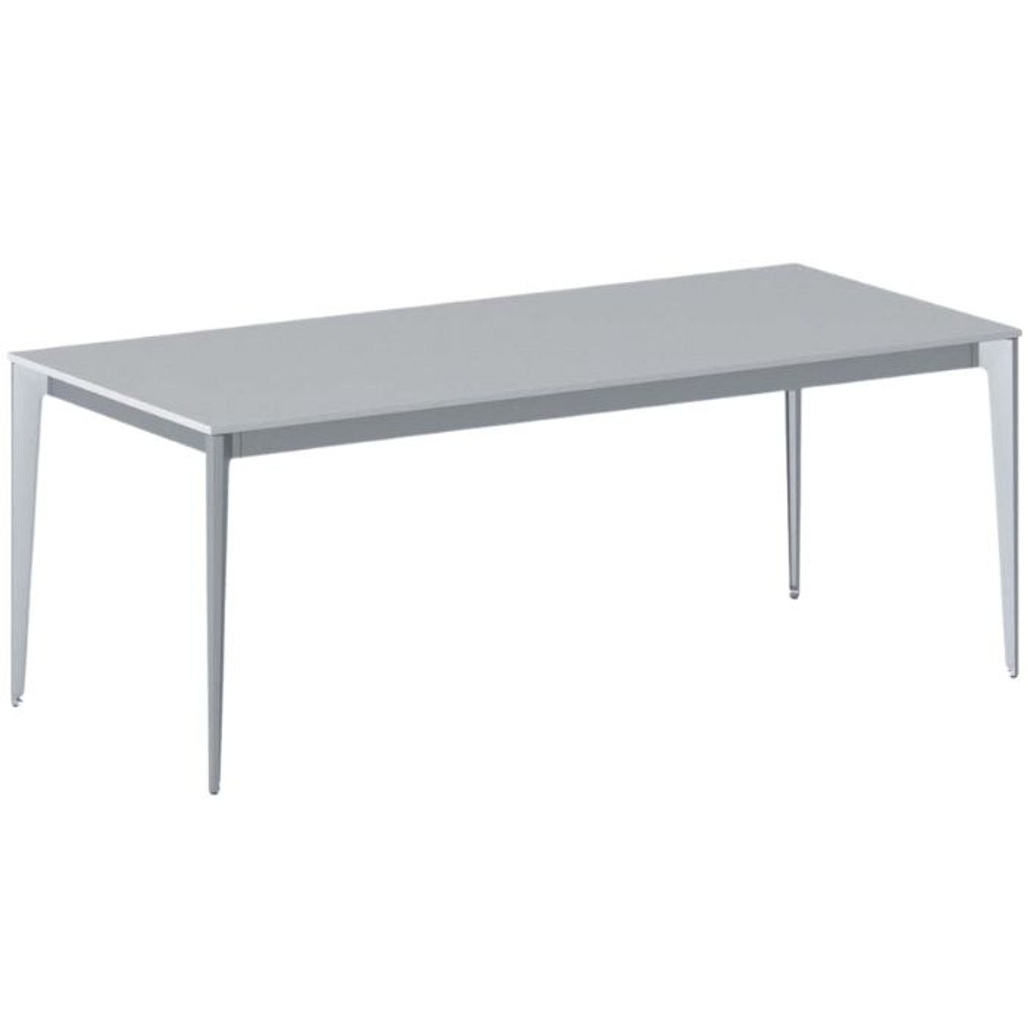 Bürotisch PRIMO ACTION 200x90 cm, graues Metallgestell, grau